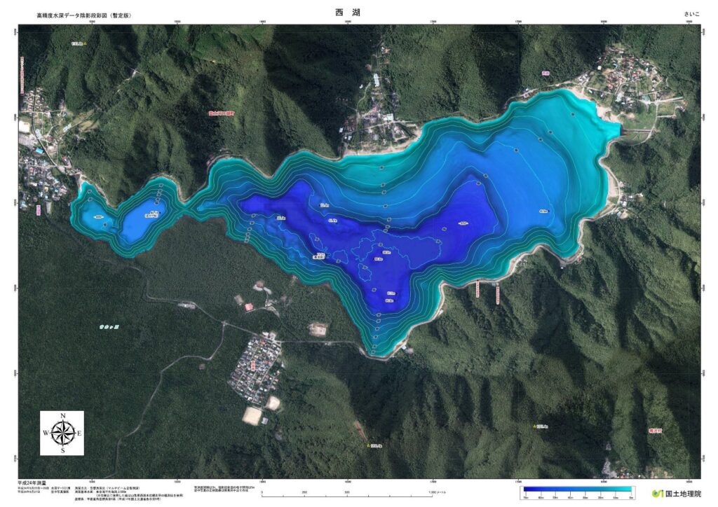 高精度水深データ陰影段彩図「西湖」
